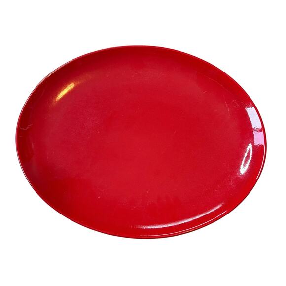 Waechtersbach Germany Stoneware Red Serving Platter Oval 15”x 11.5” - Picture 3 of 6